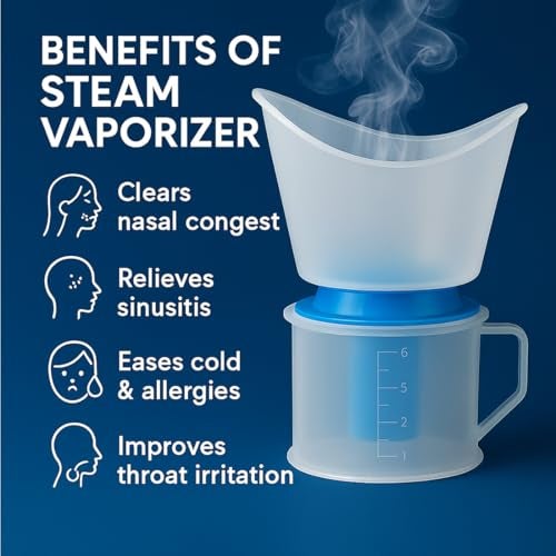 Dr.Odin Dr. Odin OSV 102 DL Dual Layer Steamer Vaporizer for Cold, Cough, Face Steam, Steam Inhaler and Steamer Helps in Breathing Disorders and Face Humidifier (White & Blue) - Image 5