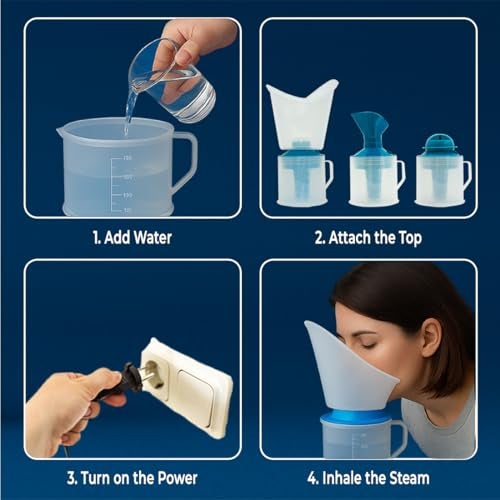 Dr.Odin Dr. Odin OSV 102 DL Dual Layer Steamer Vaporizer for Cold, Cough, Face Steam, Steam Inhaler and Steamer Helps in Breathing Disorders and Face Humidifier (White & Blue) - Image 3