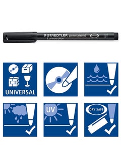 STAEDTLER قلم تحديد دائم عالمي من لوموكولور برأس رفيع متعدد الألوان مكون من قطعة واحدة  - Image 4