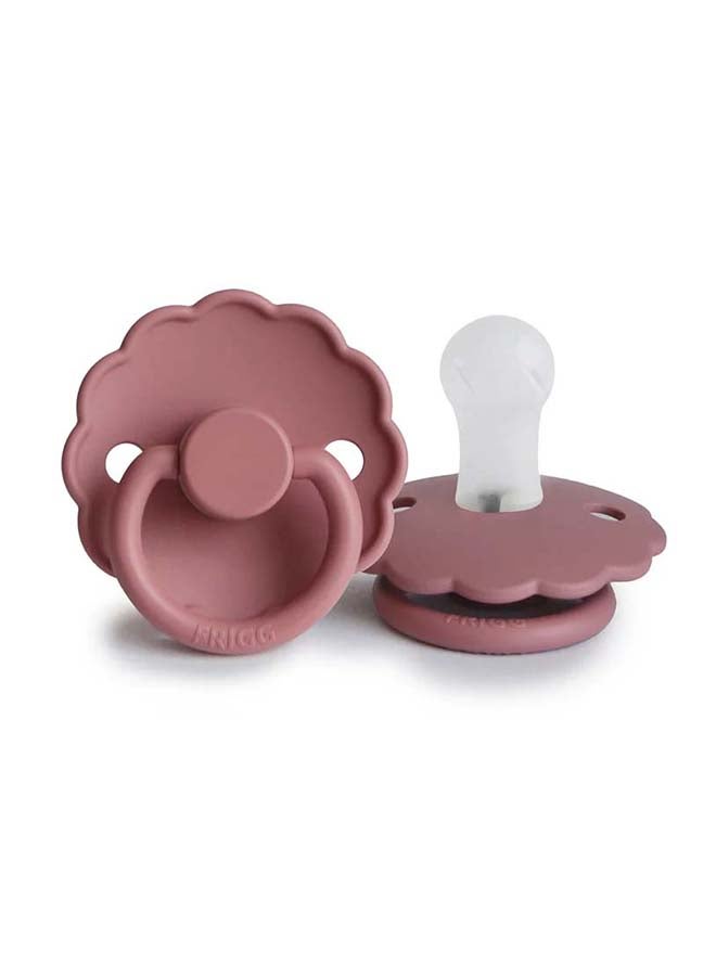 FRIGG Daisy Silicone Baby Pacifier 6-18M 2-Pack Cedar/Lily Pad - Size 2