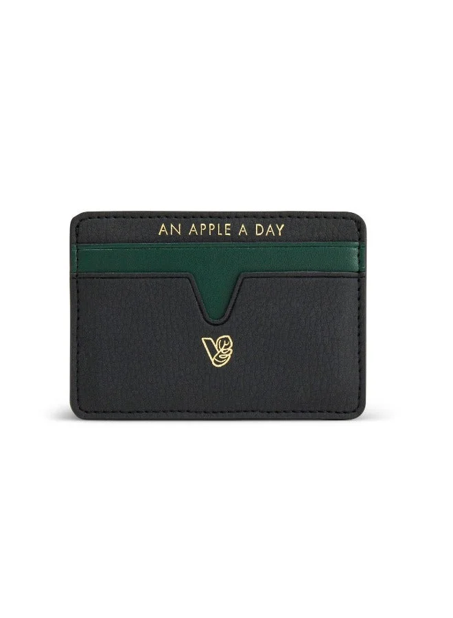 Veganologie Cider Apple Leather Card Holder in Black Made From 4 Apples