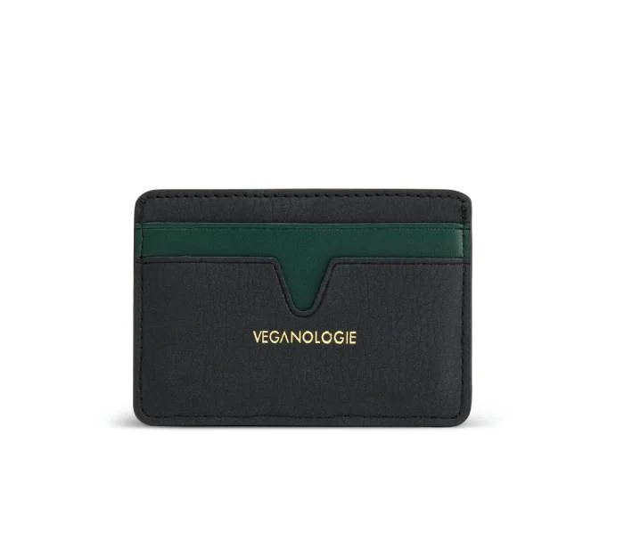 Veganologie  Cider Apple Leather Card Holder in Black Made From 4 Apples  | Best Price UAE