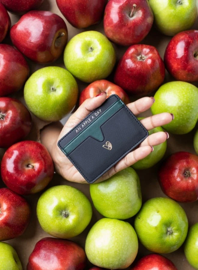 Veganologie Cider Apple Leather Card Holder in Black Made From 4 Apples