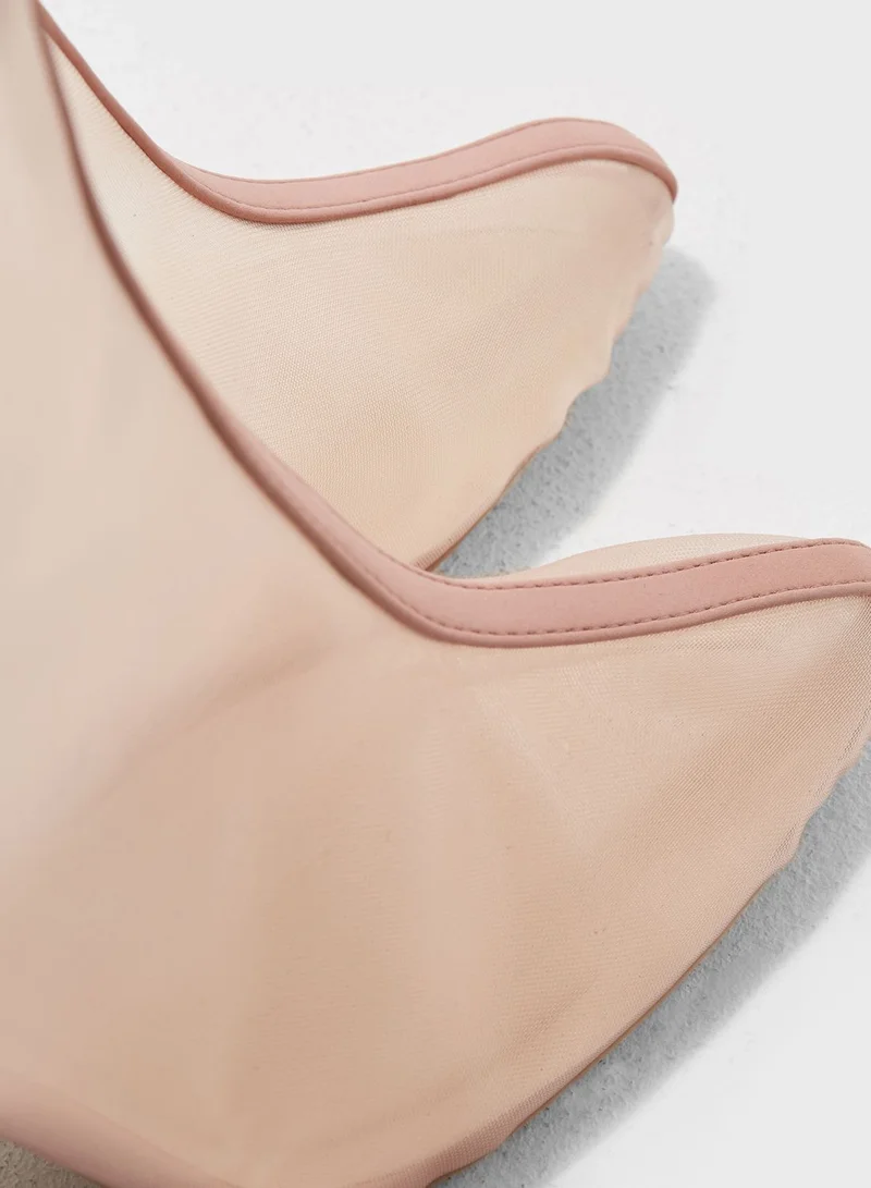 Qupid Mesh Ankle Boot With Heel