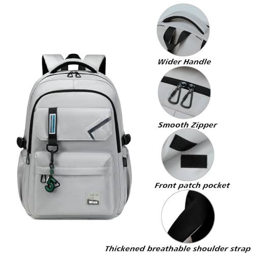 ZHIERNA School Backpack for Boys Middle School Elementary Bookbags for Teens Boys, Waterproof Lightweight Casual Daypack(Dark Gray) - Image 5