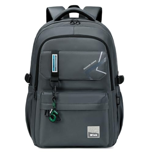 ZHIERNA School Backpack for Boys Middle School Elementary Bookbags for Teens Boys, Waterproof Lightweight Casual Daypack(Dark Gray) - Image 1