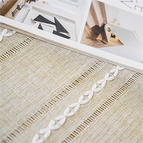 Utobanh Simple Bedside Table Tassel Cover Cloth, Nightstand Coffee Table Cover Suitable for Bedside Table TV Microwave Washing Machine Refrigerator Dust Cover (Coffee, 15.7 * 35.4 inches) - Image 3