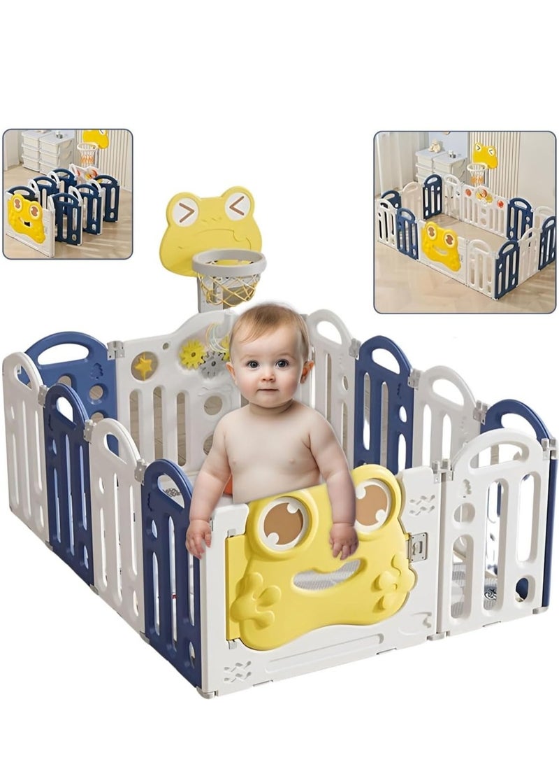Piccasio - Baby Playpen, Foldable Toddler Play Yard with Gate and Game Board, Safe Infant Activity Center, Sturdy Play Area, Expandable Playpen, Play Fence & Play Barrier for Kids - Image 1