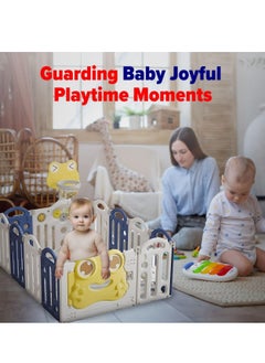 Piccasio Baby Playpen, Foldable Toddler Play Yard with Gate and Game Board, Safe Infant Activity Center, Sturdy Play Area, Expandable Playpen, Play Fence & Play Barrier for Kids  - Image 5
