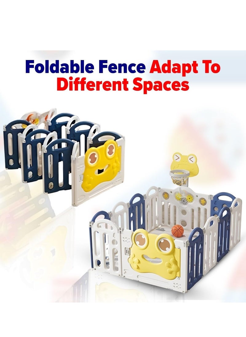 Piccasio - Baby Playpen, Foldable Toddler Play Yard with Gate and Game Board, Safe Infant Activity Center, Sturdy Play Area, Expandable Playpen, Play Fence & Play Barrier for Kids - Image 1