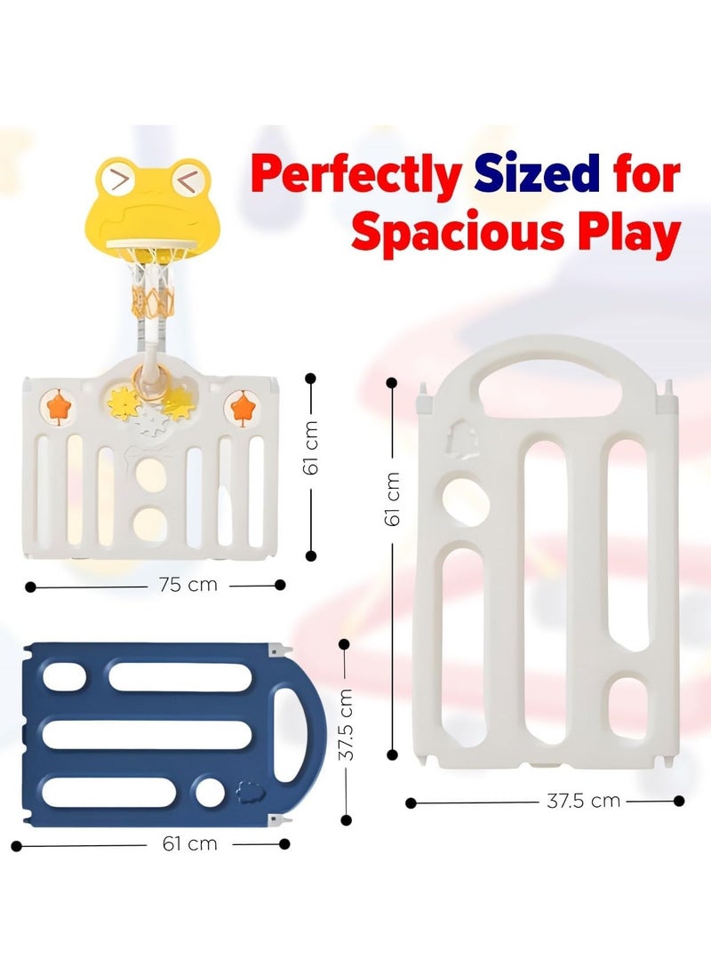 Piccasio - Baby Playpen, Foldable Toddler Play Yard with Gate and Game Board, Safe Infant Activity Center, Sturdy Play Area, Expandable Playpen, Play Fence & Play Barrier for Kids - Image 1