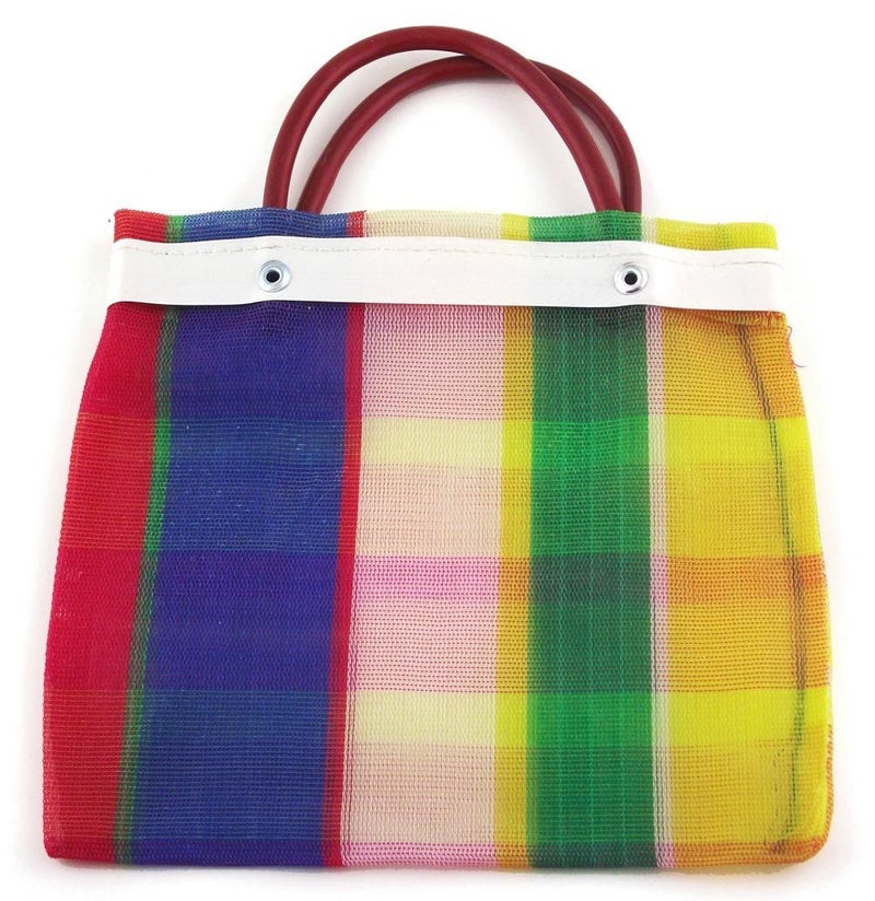 More Fiesta 24 Pcs Small Mexican Tote Mercado Bags 7.5 inch by 7.5 inch, Assorted Colors High Thread Mesh - Mini Mexican Mercado Candy Bags - Image 2