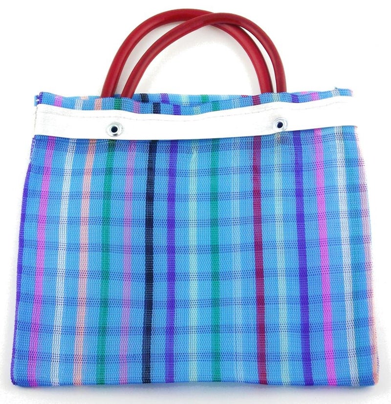 More Fiesta 24 Pcs Small Mexican Tote Mercado Bags 7.5 inch by 7.5 inch, Assorted Colors High Thread Mesh - Mini Mexican Mercado Candy Bags - Image 3