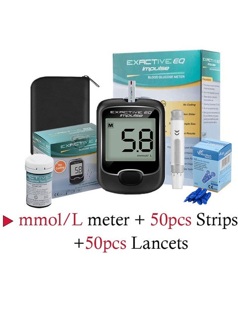 Safe Exrctive EQ Simple Blood Glucose Monitoring System With 50 Test Strips And Lancets