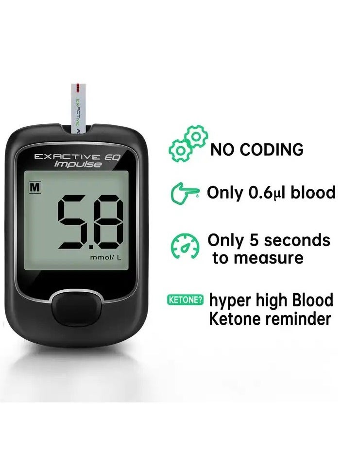 Safe Exrctive EQ Simple Blood Glucose Monitoring System With 50 Test Strips And Lancets
