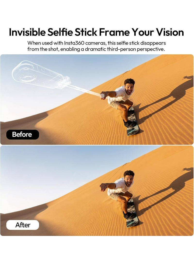ULANZI MT98 2-in-1 Selfie Stick & Tripod for Action Camera, 1/4'' Mount & Adjustable 180°, 5 Section Extended to 57cm, Load Capacity ≤ 500g, Compatible for Insta360 X6/X5/X4/X3/ONE X2/GO 3s/DJI Osmo 360 - Image 5
