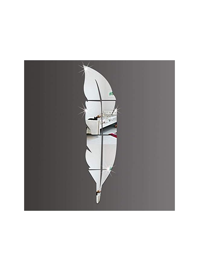 HALAMODO Acrlyic Mirror Sticker Removable Feather Shape Wall Sticker - Image 3