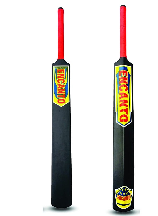 Encanto Black Color Plastic Cricket Bat, Full Size Cricket Bat with Yellow Wicket Set PVC/Plastic Cricket Bat for - Adults - Image 4