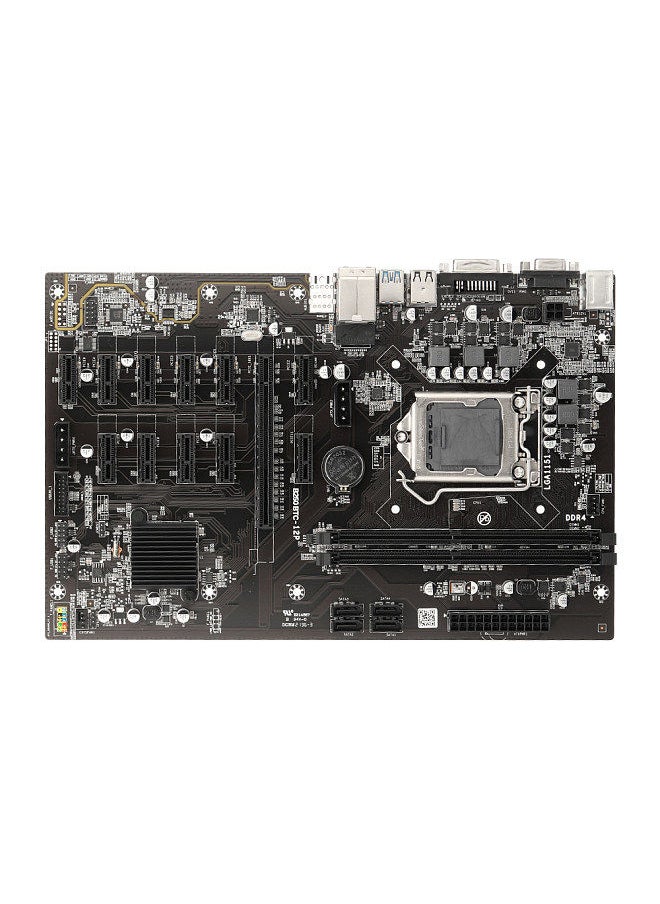 Generic - B250 BTC-12P Motherboard with 2 DDR4 Memory Slots 11 PCI-E 1X Slots VGA+DVI Ports Support LGA1151 Series 6th/7th Generation CPU - Image 1