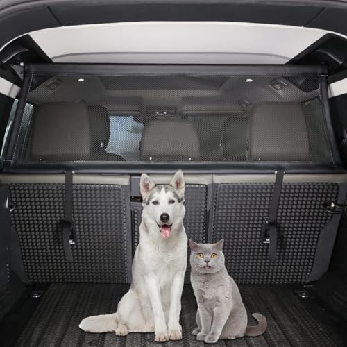 TINKI Pet Restraint Net Dog Fence Car Backseat Divider Vehicle Gate Cargo Area Travel Trunk Mesh Net Screen for Land Rover Defender 110 19842018 2019 2020 2021 2022 2023 2024 2025 Black - Image 1