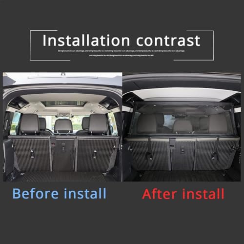 TINKI Pet Restraint Net Dog Fence Car Backseat Divider Vehicle Gate Cargo Area Travel Trunk Mesh Net Screen for Land Rover Defender 110 19842018 2019 2020 2021 2022 2023 2024 2025 Black - Image 3