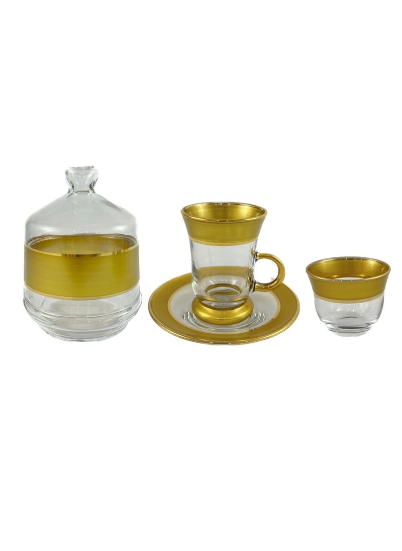 Home Maker 20-Piece Glass Tea Set – Premium Quality Tea Glasses, Coffee Cups, Saucers, and Sugar Bowl – Elegant Design for Tea and Coffee Moments  - Image 3