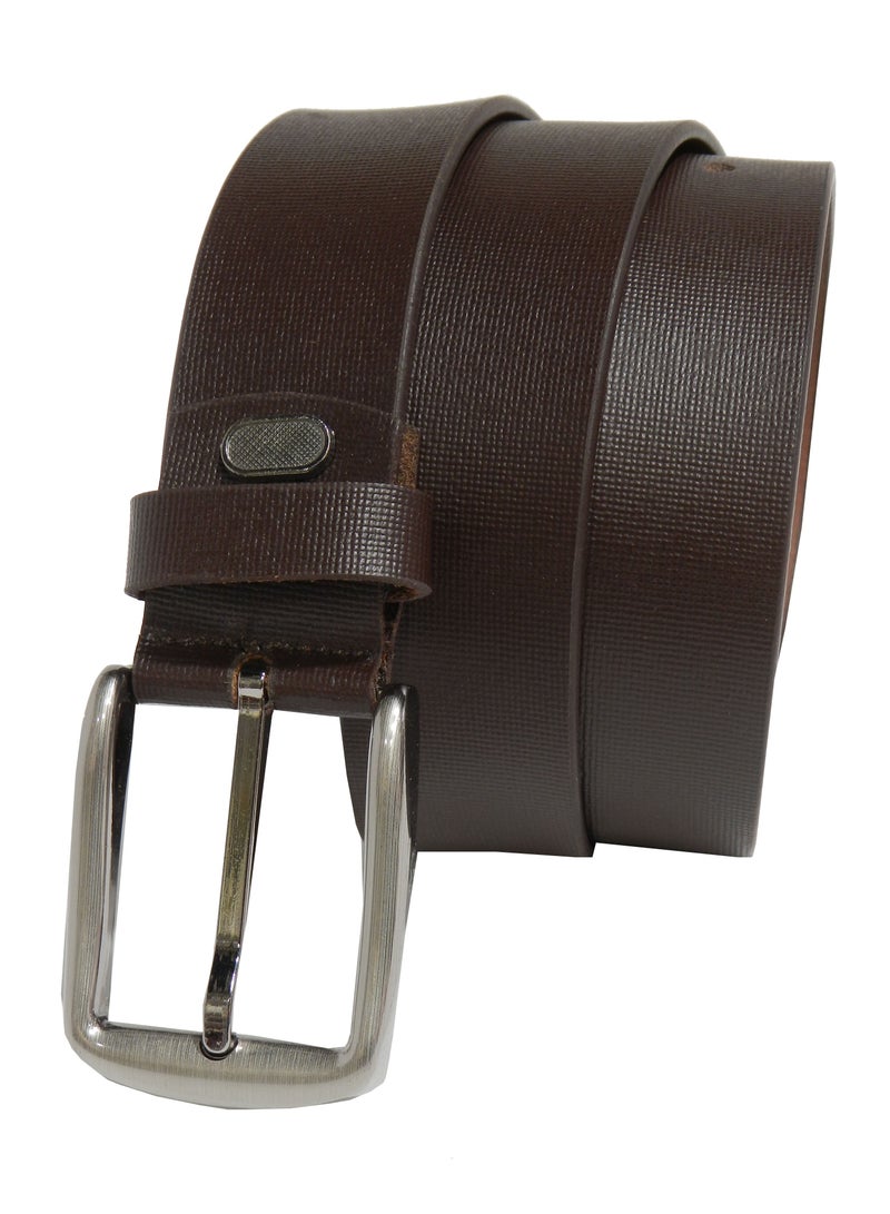 LAVERI LEATHER GENUINE LEATHER 35MM FORMAL AND CASUAL BROWN BELT FOR MENS - Image 3