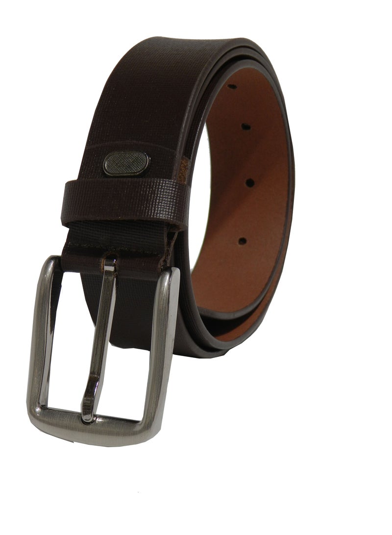 LAVERI LEATHER GENUINE LEATHER 35MM FORMAL AND CASUAL BROWN BELT FOR MENS - Image 4
