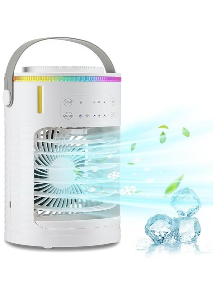 general Portable Mini Evaporative Cooler with 7 Colors LED Light - 2/4/8 H Timer, 3 Wind Speeds, 2 Spray Modes - Personal Cooling for Desk, Nightstand, Office, and More - Image 1