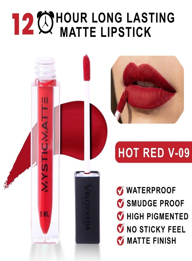 Veloxveda Mystic Matte Liquid Lipstick Combo - Pack of 2 (Blood Lust-08 & Hot Red-09), 5ml Each | Long Lasting, Smudge-Proof & Highly Pigmented Red Shades - Image 3