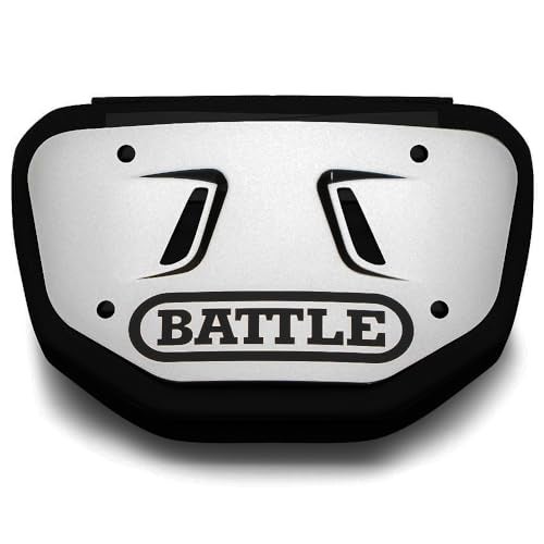 Battle Sports Chrome Football Back Plate – Hard Shell Lower Back Protector with Contoured Foam for High-Impact Protection - Adult, Silver/Black Chrome - Image 2