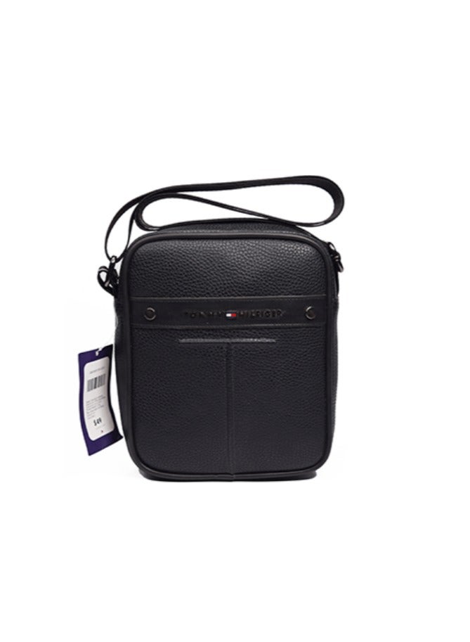 Tommy Hilfiger Plus Black Leather Original Tommy Hilfiger Crossbody Messenger Bag For Men  - Image 1