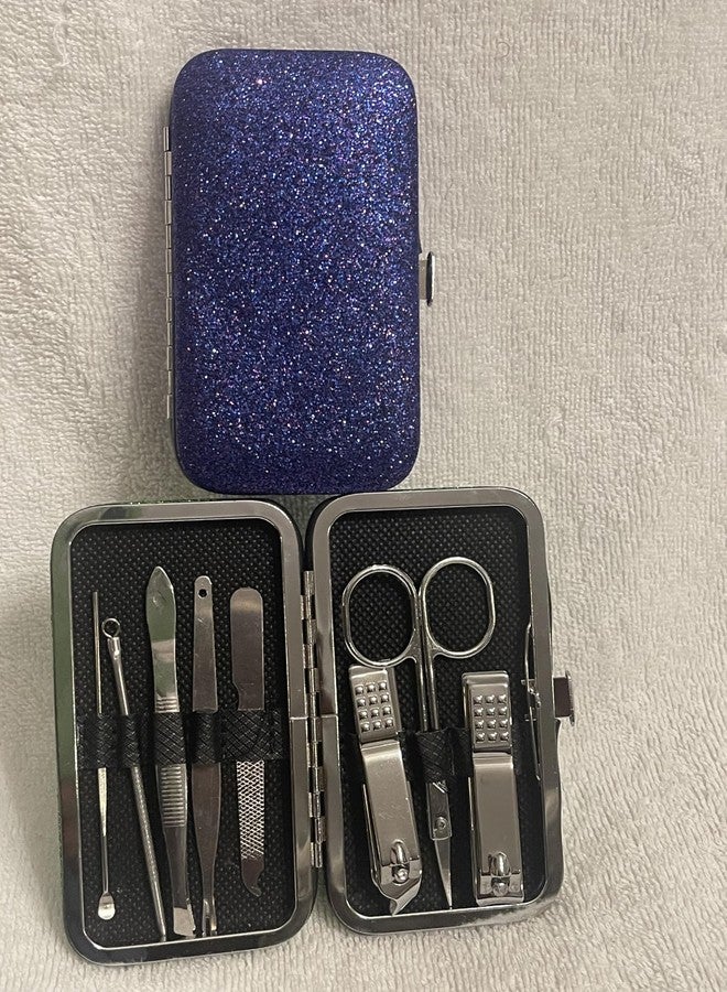Portable Stainless Steel Manicure Set, Affordable Nail Clippers Pedicure Manicure Kit (Blue) - Image 1
