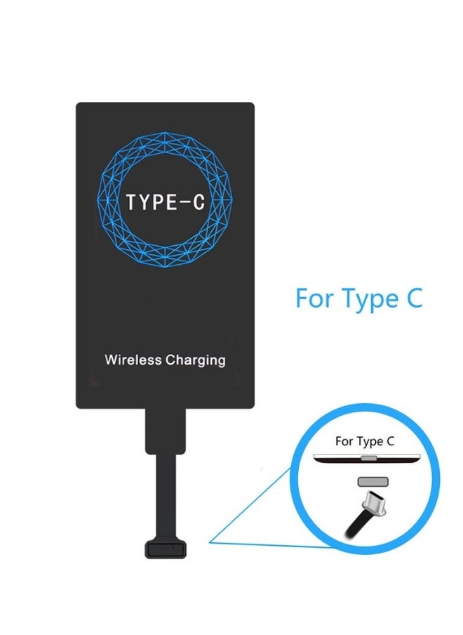 2Pcs Type C Adapter with Fast and Smart Microchip Technology, Magic Tag USB C Wireless Charging Receiver Chip for All Type C Cellphones