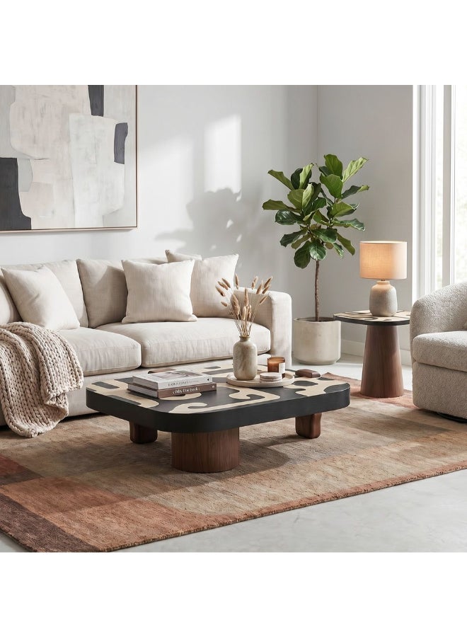 DANUBE HOME Wyler Set of 2 Square Coffee Table With Marble- Brown/Grey pattern - Image 5