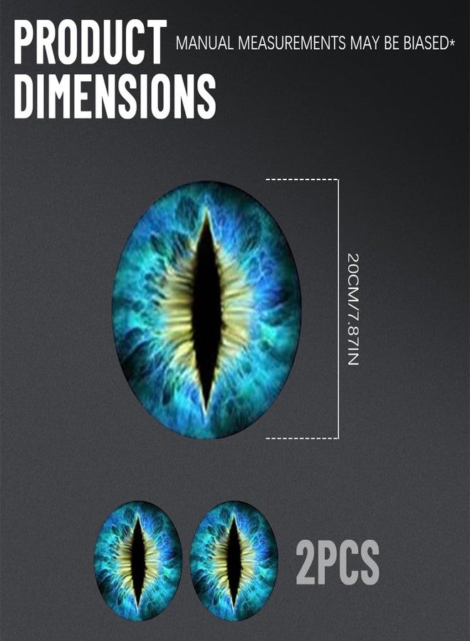 PACLVIO 2PCS Beast Eyes Headlight Decals, 3D Stereo Eyes Headlight Decal Stickers, Car Body Window Bumper Decoration Stickers, Car Accessories Round Headlight Decal for Jeep Wrangler (Blue) - Image 2