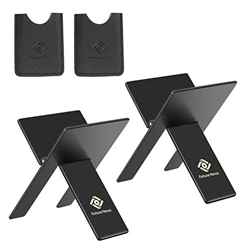 Fortune Nexus Stainless Steel Foldable Cigar Stands – 2-Pack, with PU Leatherette Pouches – Portable, Compact Cigar Rest for Travel & Desktop - Image 1