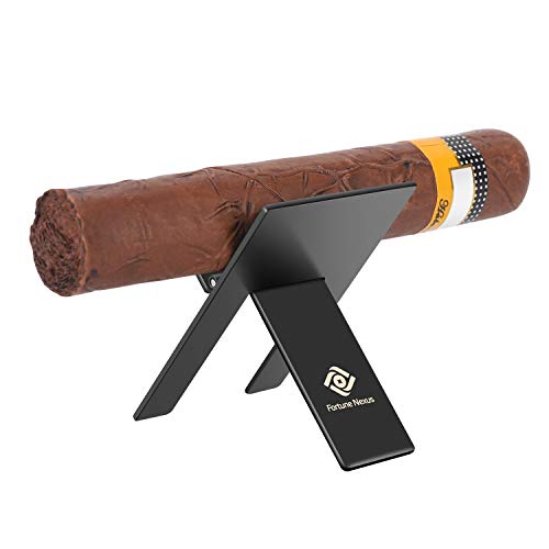 Fortune Nexus Stainless Steel Foldable Cigar Stands – 2-Pack, with PU Leatherette Pouches – Portable, Compact Cigar Rest for Travel & Desktop - Image 3