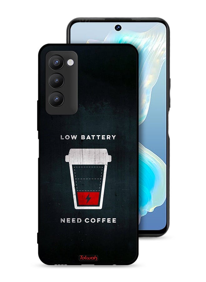 Tolwak Tecno Camon 18P Protective Case Cover Low Battery Need Coffee - Image 1