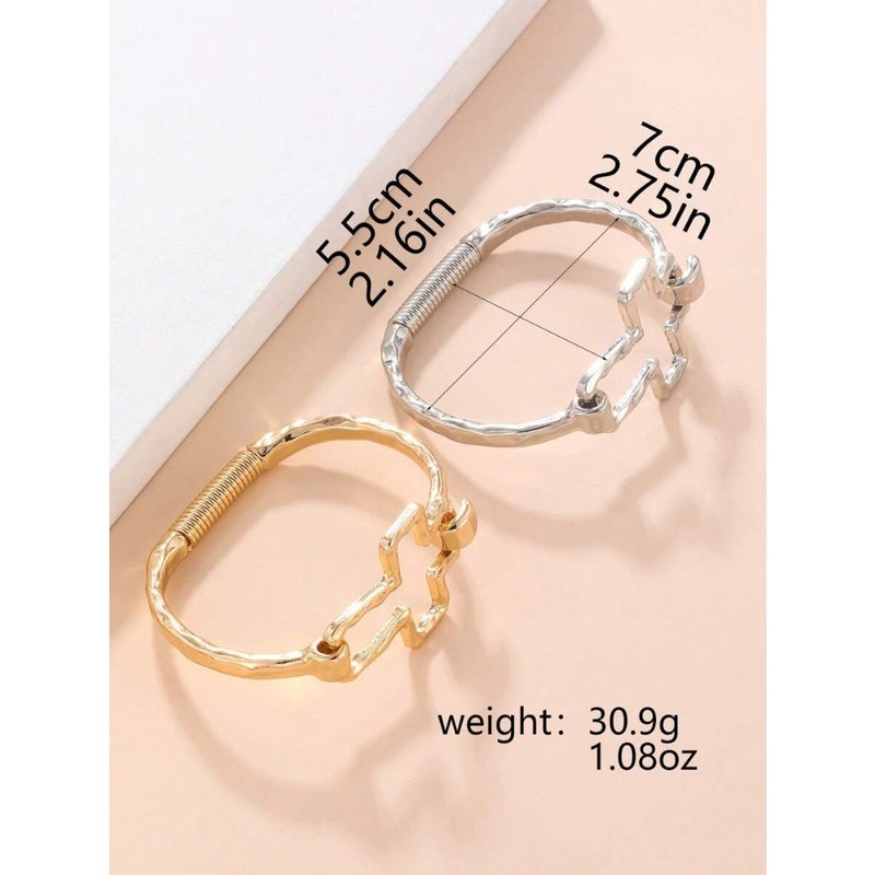 1pc Cross Shaped Hollow Bracelet, Fashionable Punk Gothic Style Female Accessory, Ideal Gift For Friends - Image 5