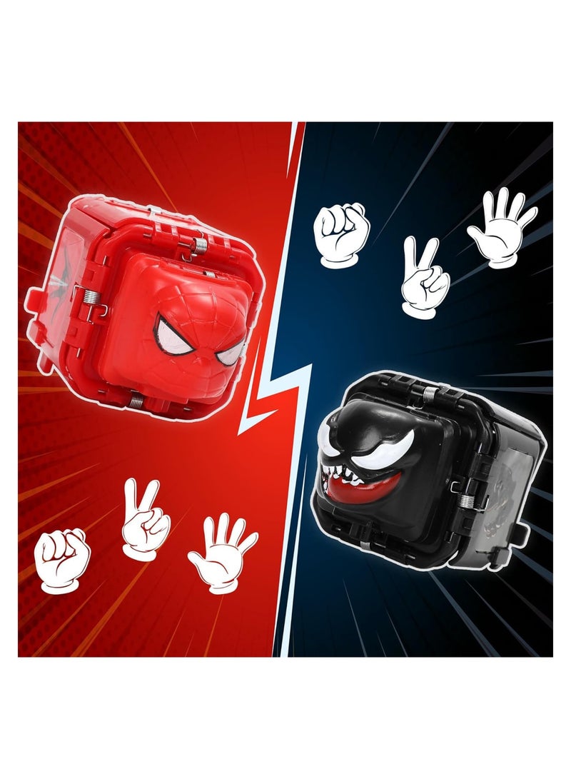 2 Pack Spider Battle Cubes - Rock Paper, Scissors Game, Portable Battle Guessing Fist Game Educational Toys, Creative Novelty Birthday Party Game Toy Gifts for Kids Adults - Image 1