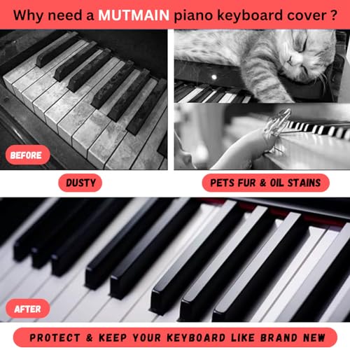 MUTMAIN Piano Dust cover for Casio & Yamaha 88 Keys Cover | Stretchable, Soft & Durable Electric Piano Protector, Anti-Dust, Washable, Easy to Use (88PDC-BLACK) - Image 4