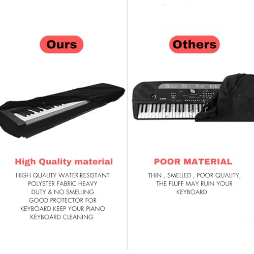 MUTMAIN Piano Dust cover for Casio & Yamaha 88 Keys Cover | Stretchable, Soft & Durable Electric Piano Protector, Anti-Dust, Washable, Easy to Use (88PDC-BLACK) - Image 5