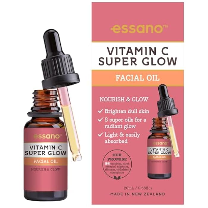 Essano Vitamin C Face Oil with Turmeric & Jojoba Oil, Facial Oil for Radiant, Glowing Skin, Supports Even Skin Tone and Appearance of Dark Spots, Easily Absorbed & Lightweight, Cruelty Free, 20ml - Image 1