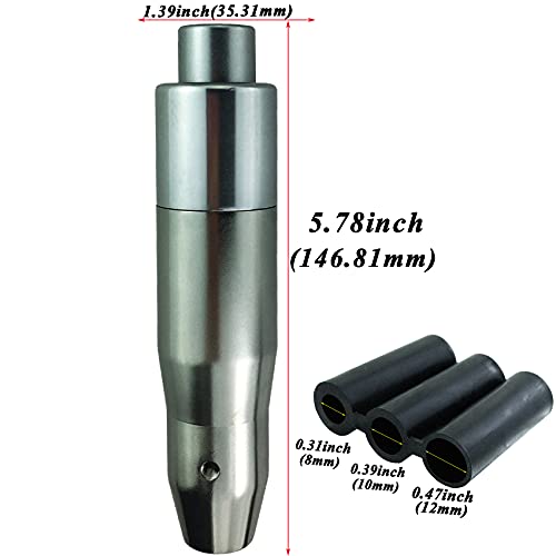 Abfer Shift Knob with Button Aluminum Car Gear Stick Shifting Lever Knob Weighted Shifter Handle Head Fit for Most Automatic Vehicle, Gray - Image 2