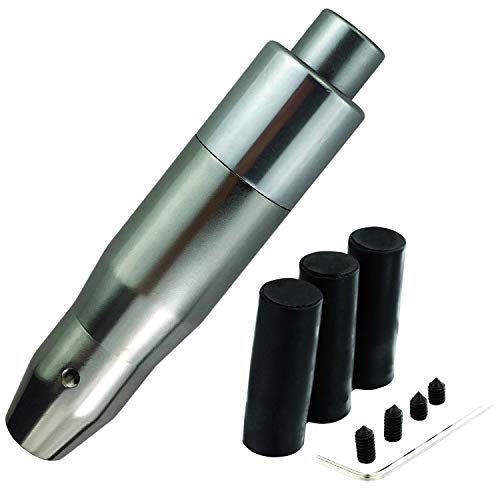 Abfer Shift Knob with Button Aluminum Car Gear Stick Shifting Lever Knob Weighted Shifter Handle Head Fit for Most Automatic Vehicle, Gray - Image 5