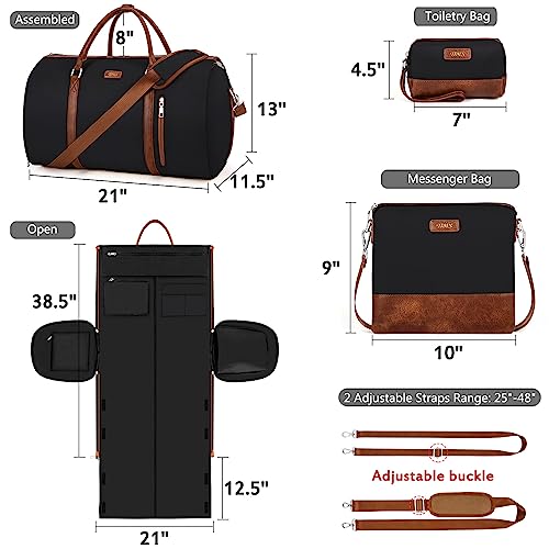 TIBES Convertible Garment Duffel Bags for Travel - Carry On Garment Bags With Toiletry Bag Large Weekender Bags for Women Men 2 in 1 Hanging Suitcase Suit Travel Duffel Overnight Bags 4pcs Set - Image 5