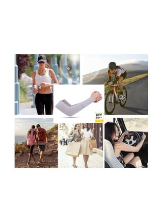 1 Pair Cooling Arm Sleeves For UV Protection - Breathable, Stretchable, Quick-Dry, Unisex Sports And Everyday Use - Elastic Fit, Summer Sports And Outdoor Sun Protection Accessories, Ideal For Outdoor Activities, Hiking, And Cycling - view 5
