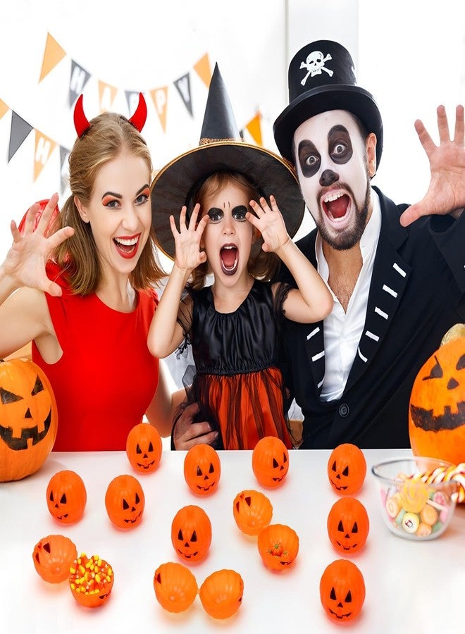 BOARDFEB 12 Pcs Halloween Mini Pumpkin Containers, Plastic Pumpkin Treat Storage Box Trick or Treat Candy Boxes for Party Favor Pumpkin Hunt Supplies - Image 3
