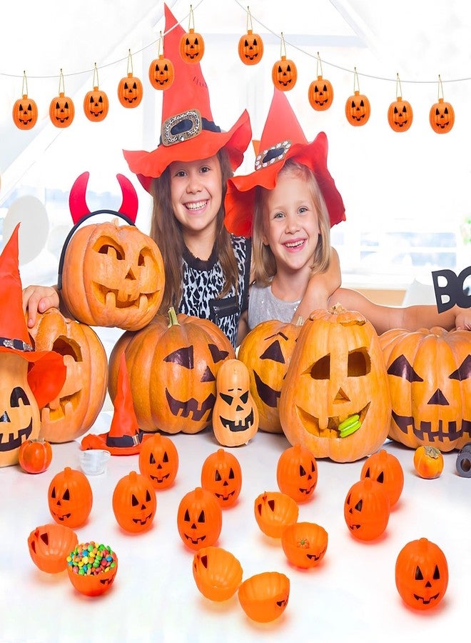 BOARDFEB 12 Pcs Halloween Mini Pumpkin Containers, Plastic Pumpkin Treat Storage Box Trick or Treat Candy Boxes for Party Favor Pumpkin Hunt Supplies - Image 5